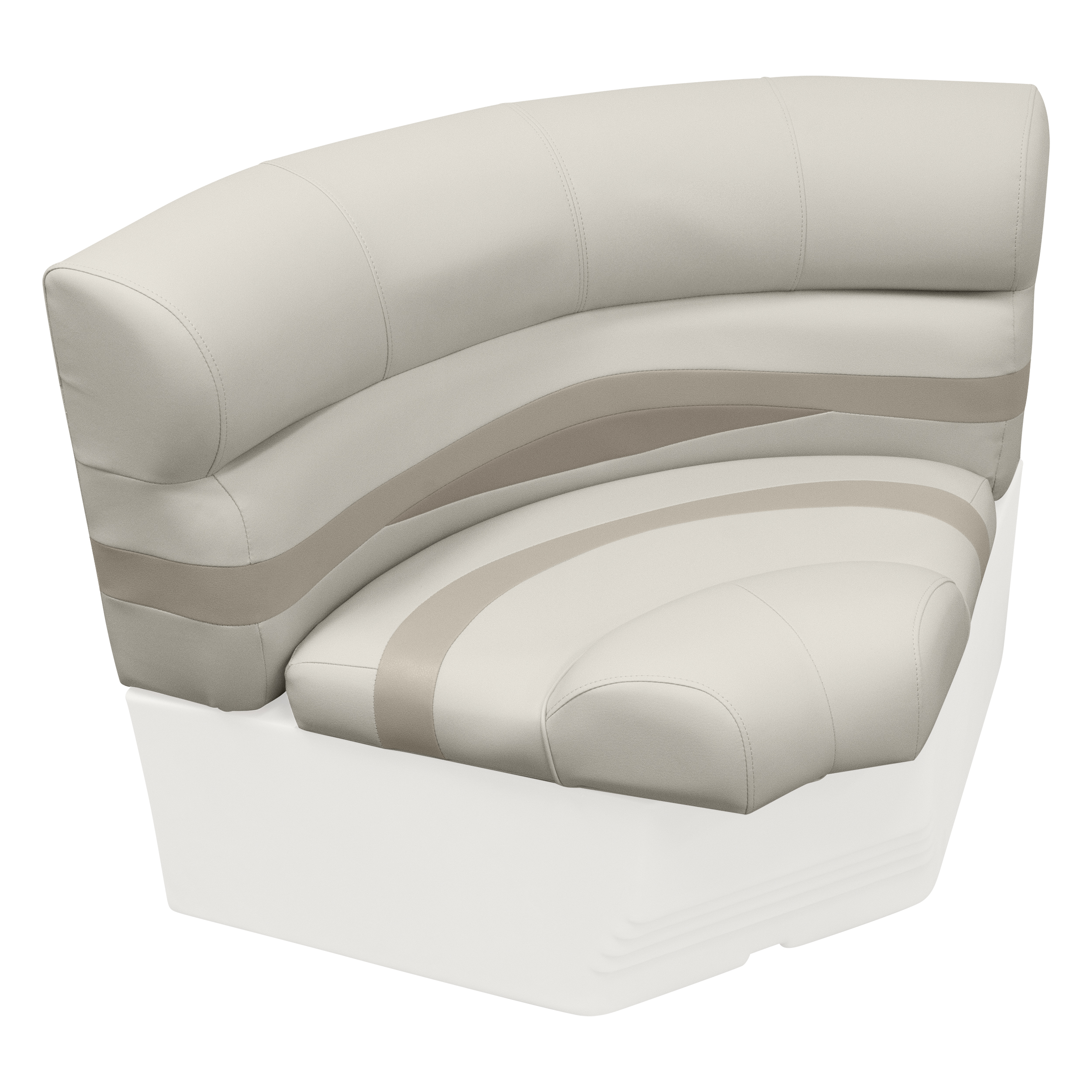 Wise BM11002-1066 Premier Series Pontoon 32″ Bow Radius Corner Cushion Set – Platinum / Mocha Java / Khaki